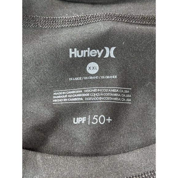 Hurley Mens Black Short Sleeve T-Shirt Size XXL UPF 50+ Made In Cambodia - Picture 5 of 11
